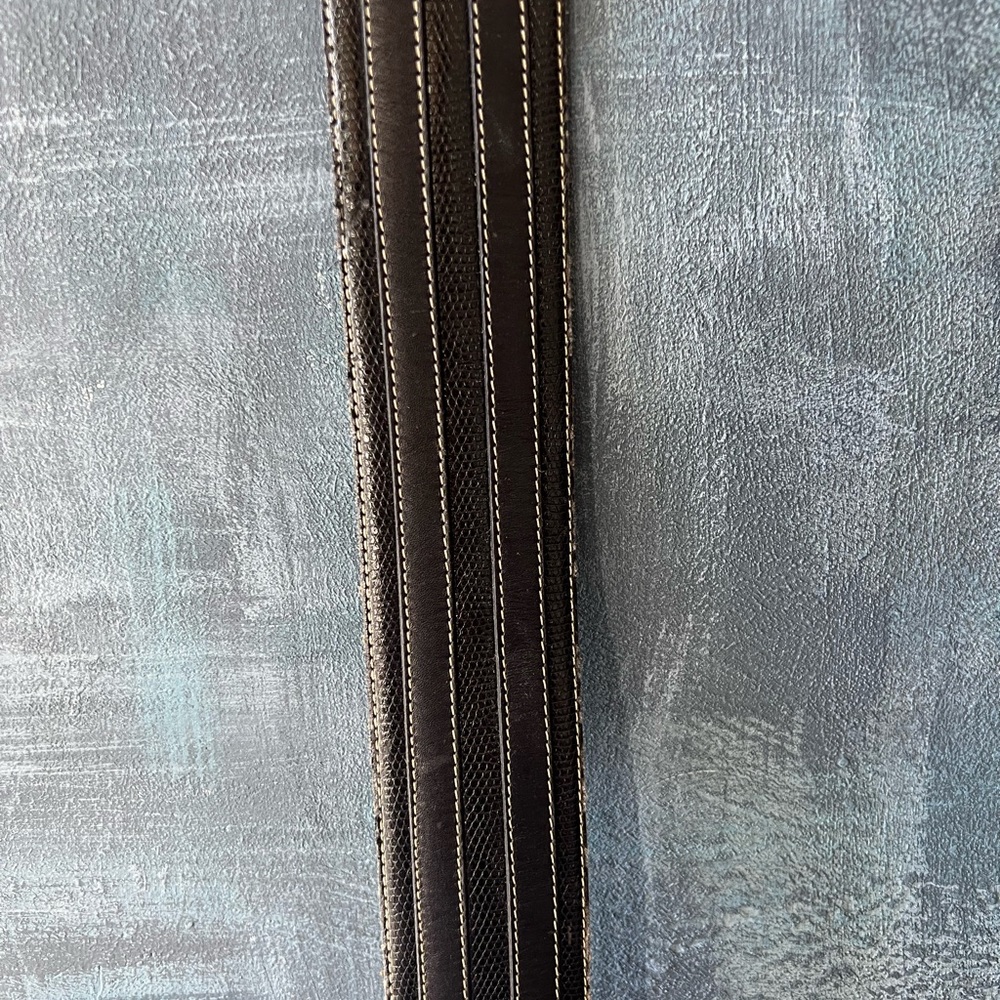 Lancel Black Belt Python Embossed With Leather Tr… - image 8